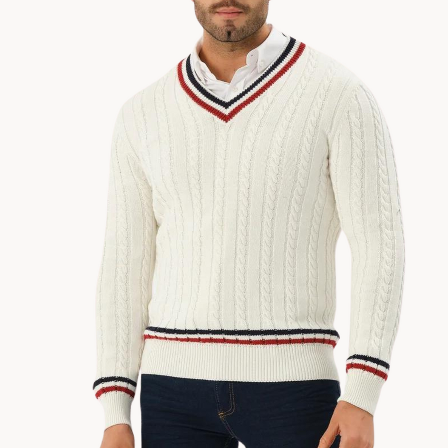 Burnt Sienna Ribbed Crewneck - Sweater CAAYWORLD MEN