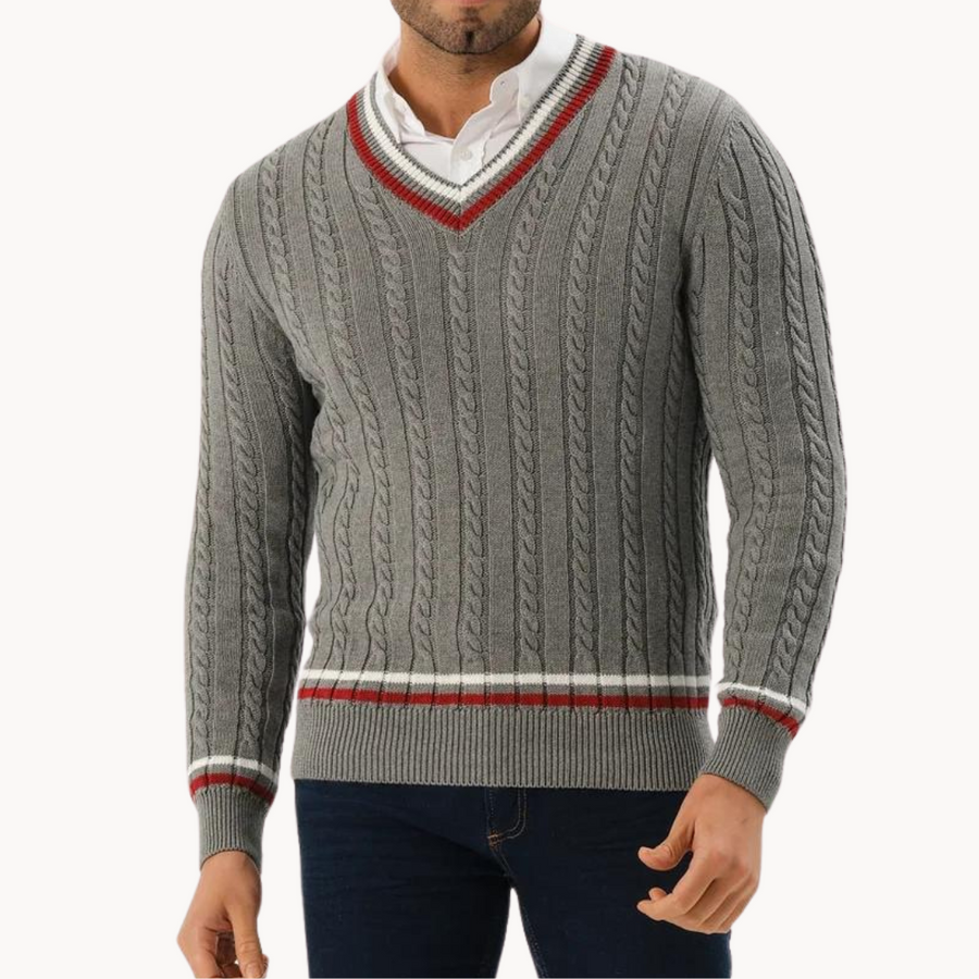 Burnt Sienna Ribbed Crewneck - Sweater CAAYWORLD MEN