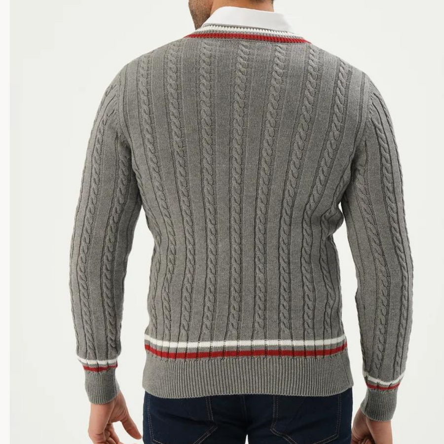 Burnt Sienna Ribbed Crewneck - Sweater CAAYWORLD MEN