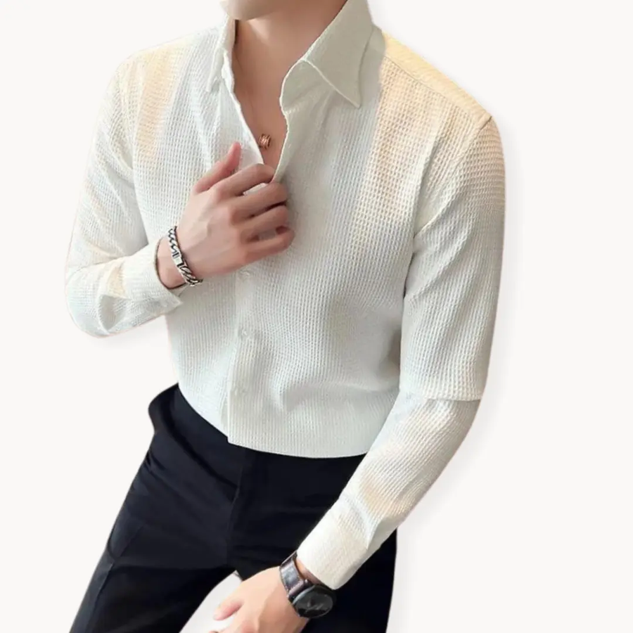 Button-Front Long Sleeve - Shirt CAAYWORLD