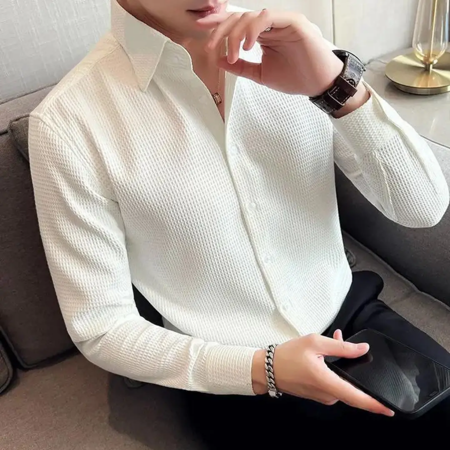 Button-Front Long Sleeve - Shirt CAAYWORLD