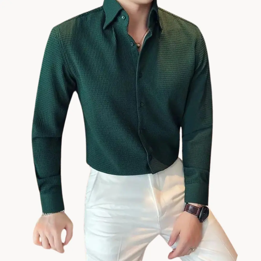 Button-Front Long Sleeve - Shirt CAAYWORLD