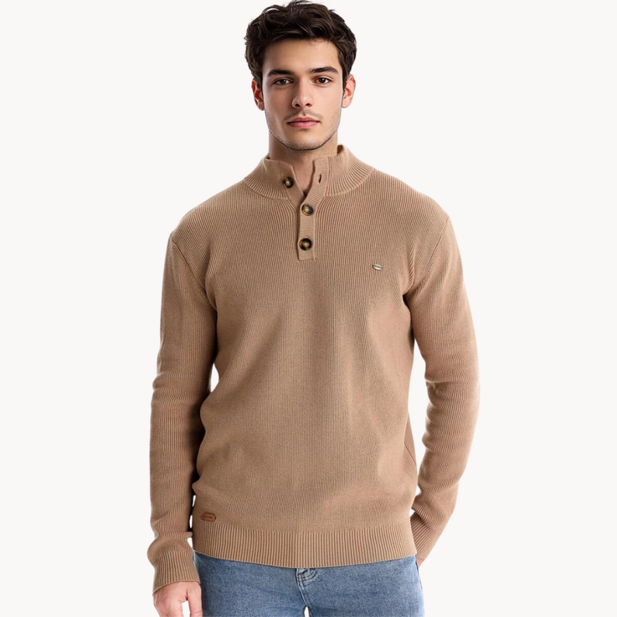 Button Mock Neck - Sweater CAAYWORLD MEN