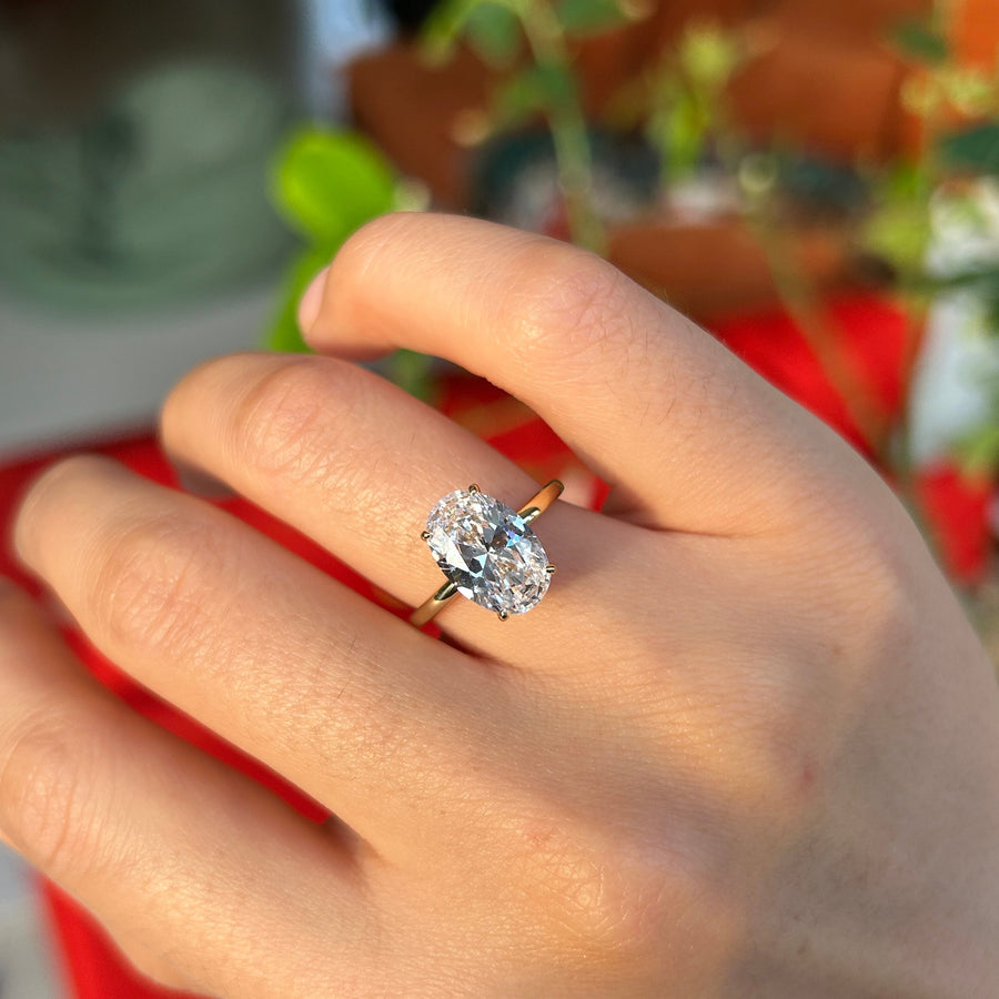 3PCS Oval Cut with Eternity And Plain Band Bridal Set Rings shineofdiamond