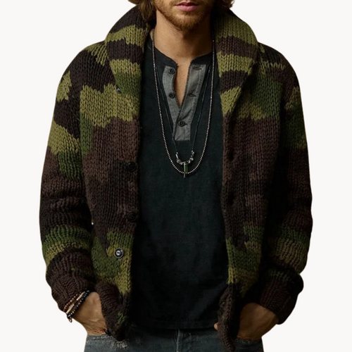 Camo Shawl Collar - Cardigan CAAYWORLD MEN