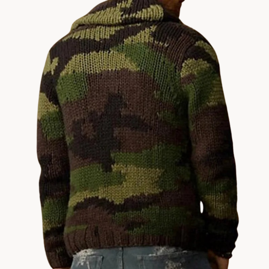 Camo Shawl Collar - Cardigan CAAYWORLD MEN