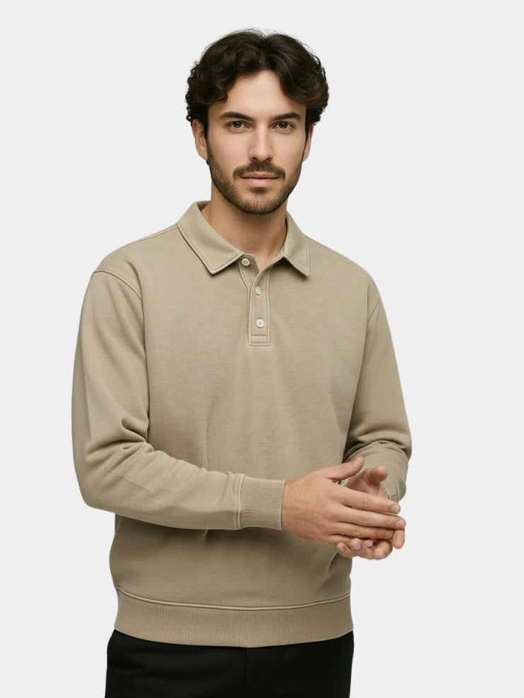 Canyon Mist Long Sleeve Polo Shirt – CAAYWORLD CAAYWORLD
