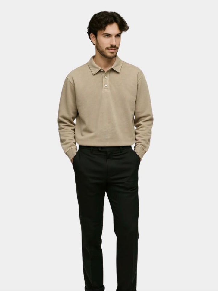Canyon Mist Long Sleeve Polo Shirt – CAAYWORLD CAAYWORLD