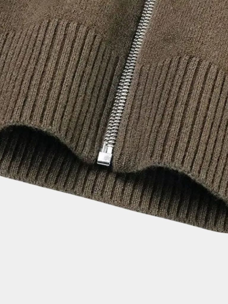 Cashmere Zip Sweater Knit Turtleneck - CAAYWORLD CAAYWORLD
