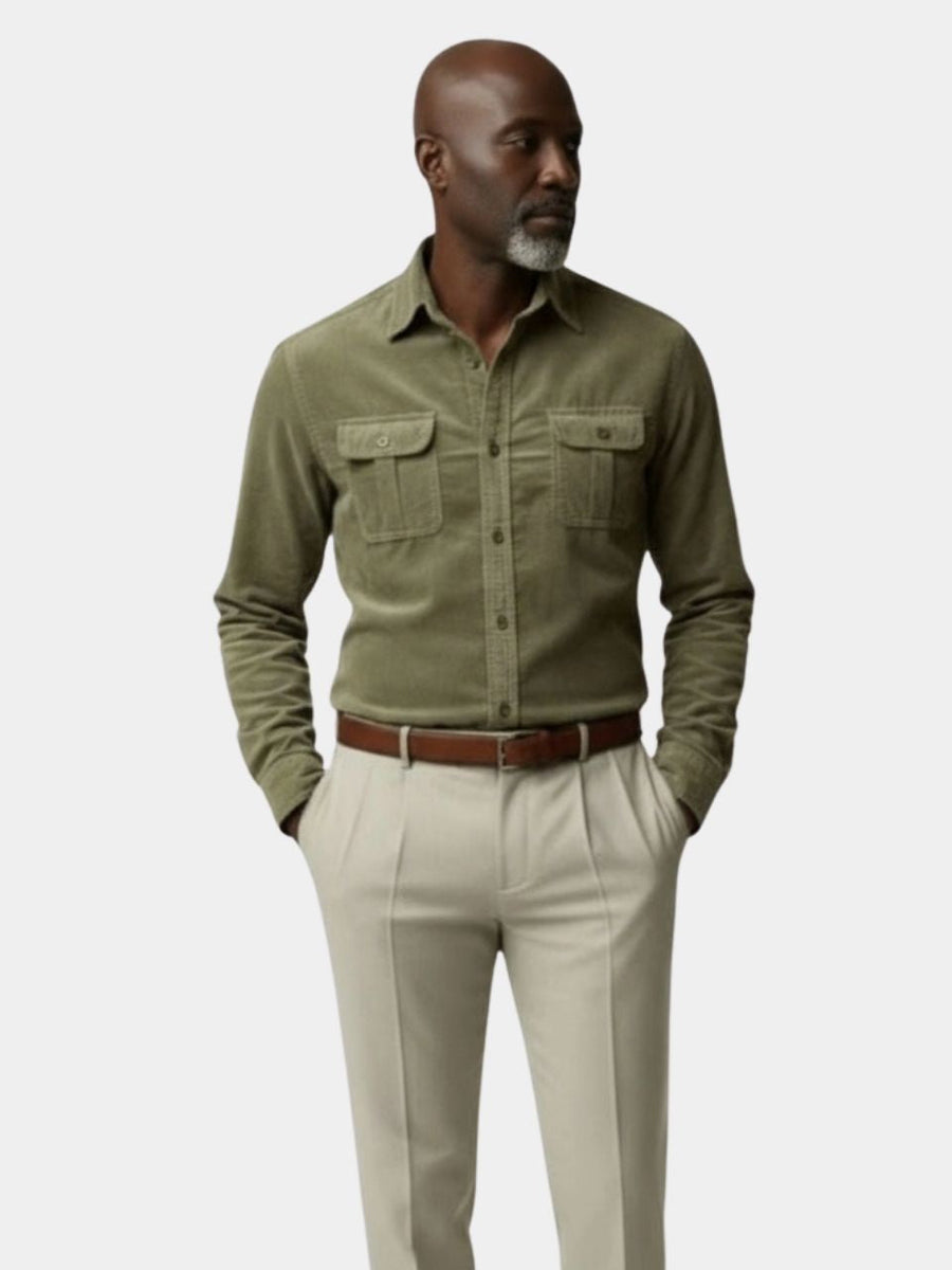 Casual Business Corduroy Shirt - CAAYWORLD CAAYWORLD