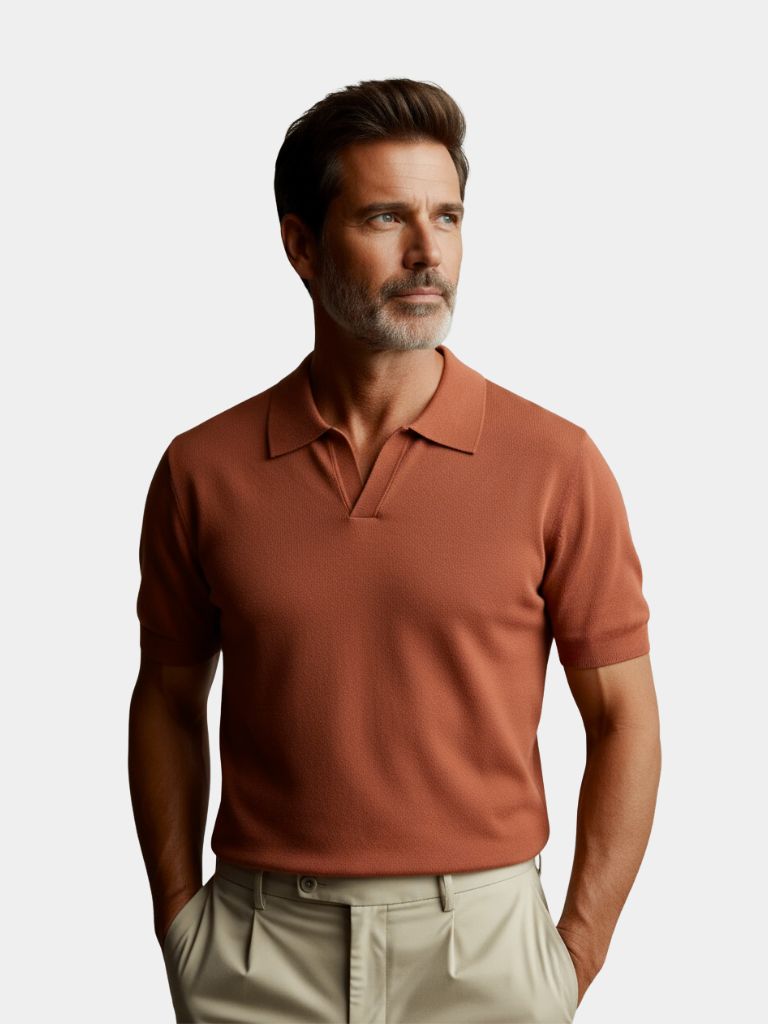 Casual Buttonless Knit Polo Shirt - CAAYWORLD CAAYWORLD