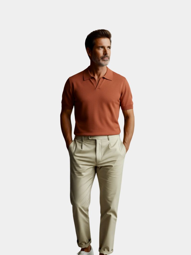 Casual Buttonless Knit Polo Shirt - CAAYWORLD CAAYWORLD
