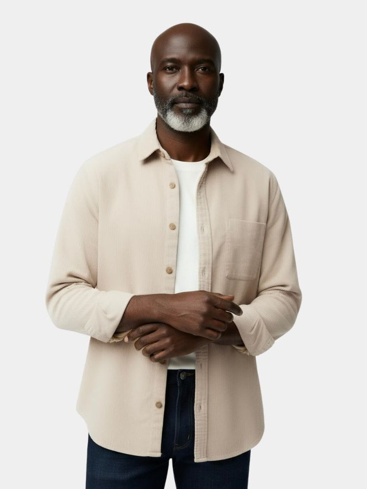 Casual Solid Corduroy Shirt - CAAYWORLD CAAYWORLD