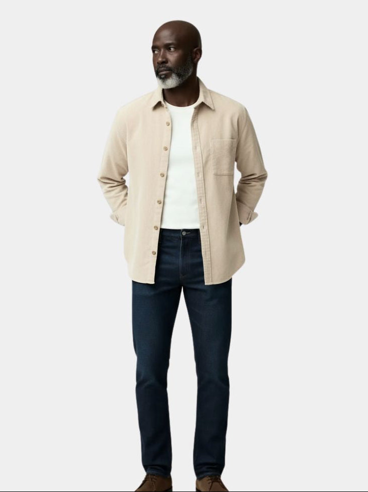 Casual Solid Corduroy Shirt - CAAYWORLD CAAYWORLD