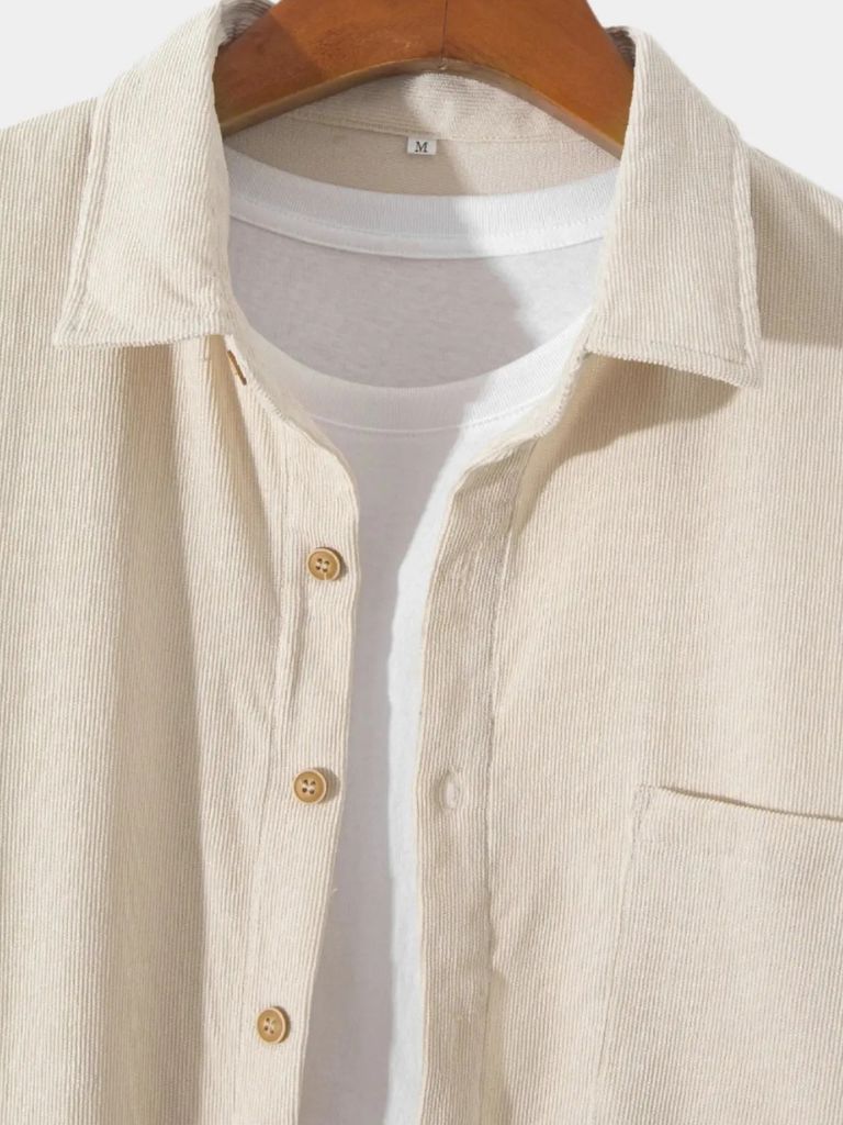 Casual Solid Corduroy Shirt - CAAYWORLD CAAYWORLD