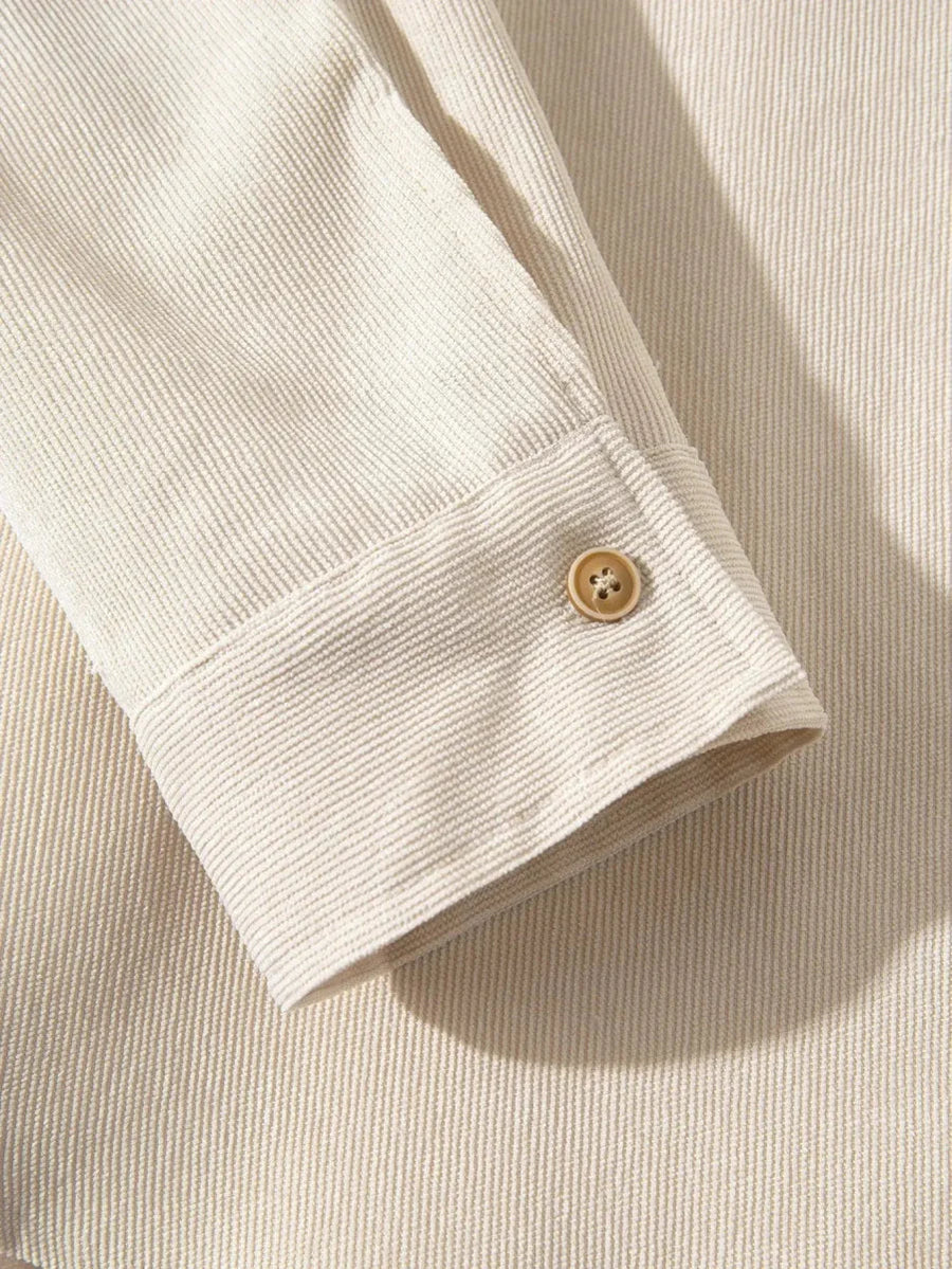 Casual Solid Corduroy Shirt - CAAYWORLD CAAYWORLD