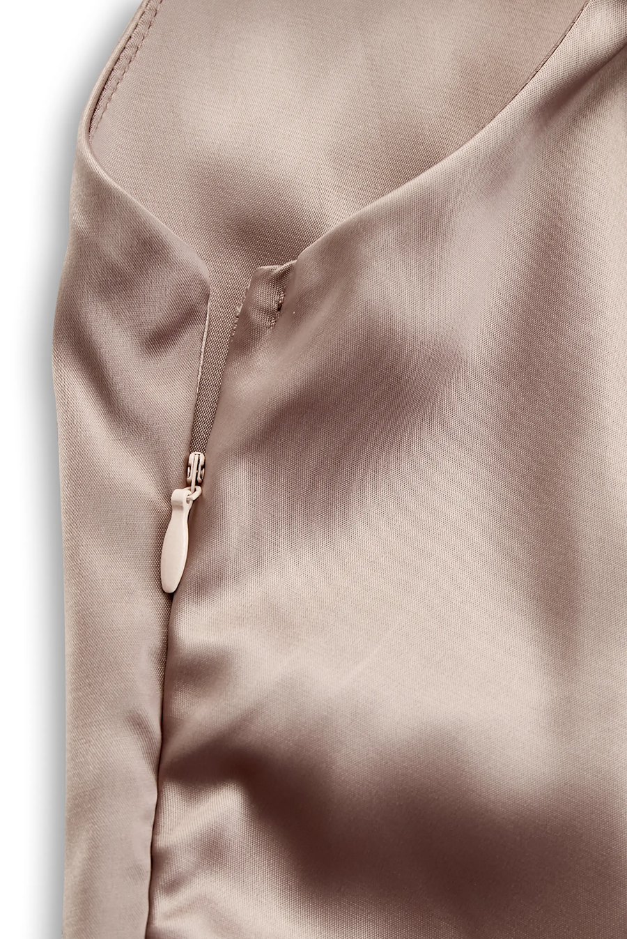 Champagne Satin One-Shoulder Evening - Maxi Dress CAAYWORLD