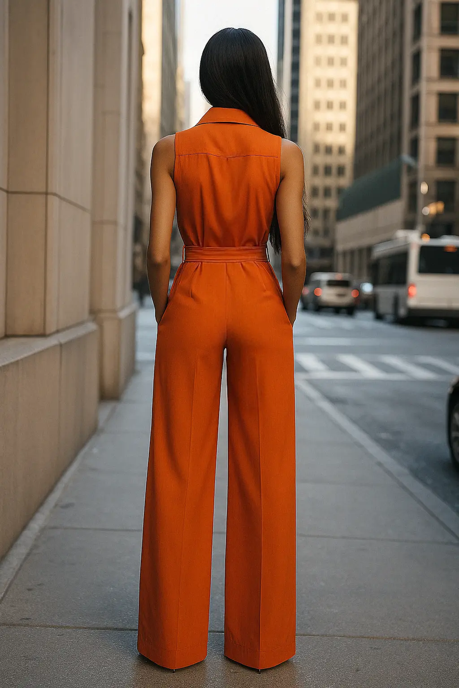 Chic Sleeveless Orange Summer Staple - Jumpsuit CAAYWORLD