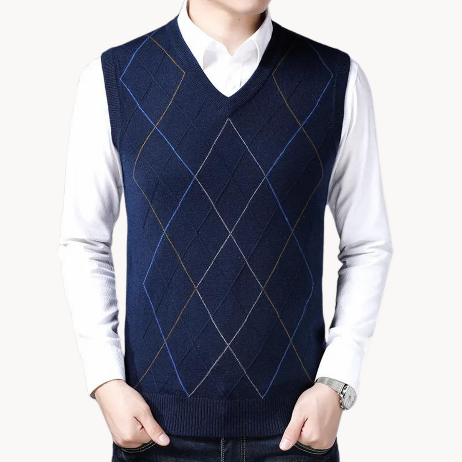 Chunky Ribbed V-Neck Knit - Sweater Vest CAAYWORLD MEN