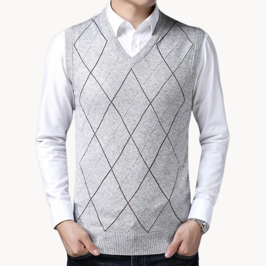 Chunky Ribbed V-Neck Knit - Sweater Vest CAAYWORLD MEN