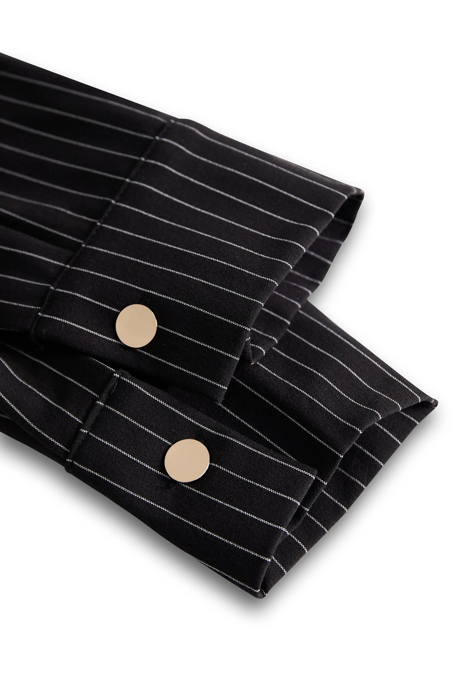 Classic Black Pinstripe Button-Down - Shirt Dress CAAYWORLD