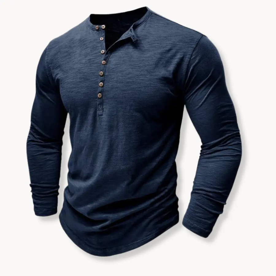 Classic Cotton Henley - T-Shirt CAAYWORLD