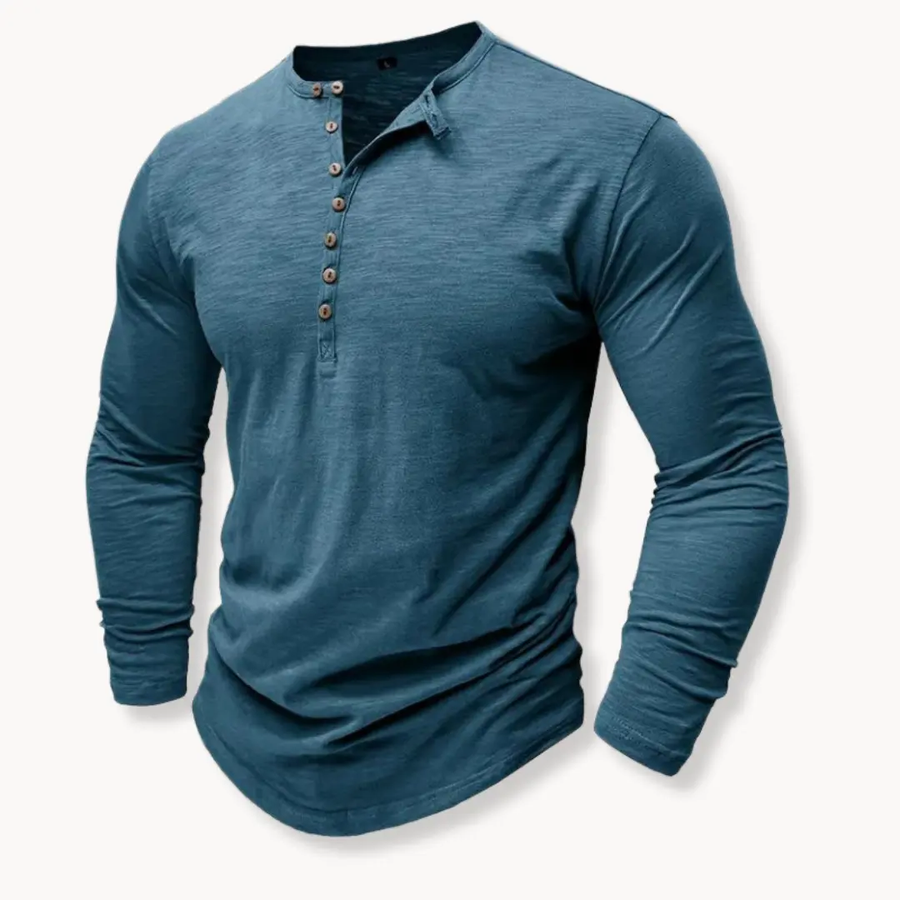Classic Cotton Henley - T-Shirt CAAYWORLD