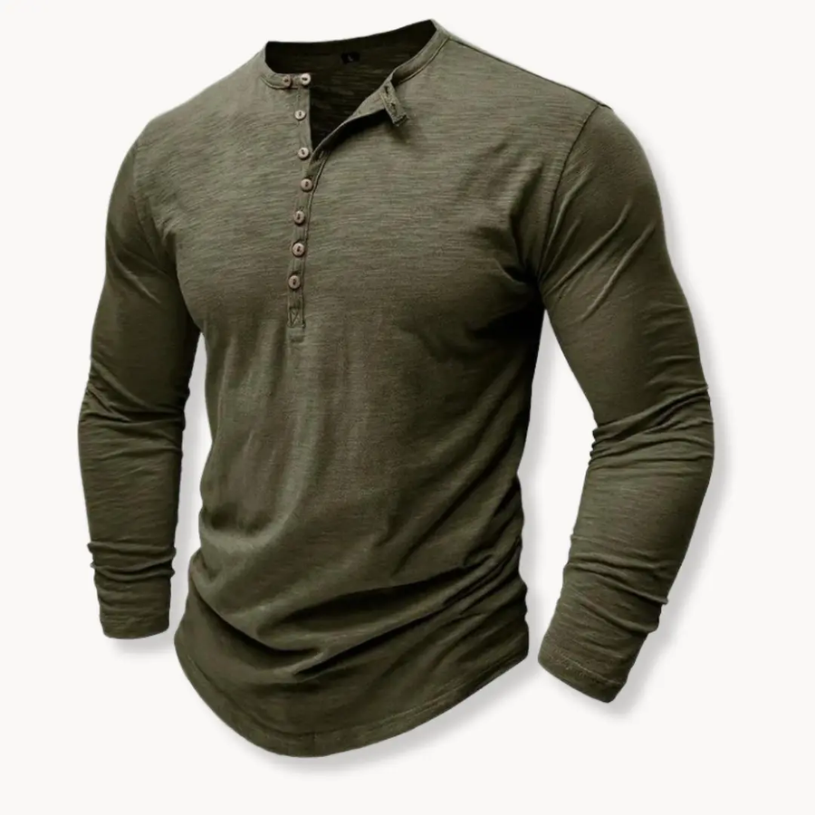 Classic Cotton Henley - T-Shirt CAAYWORLD