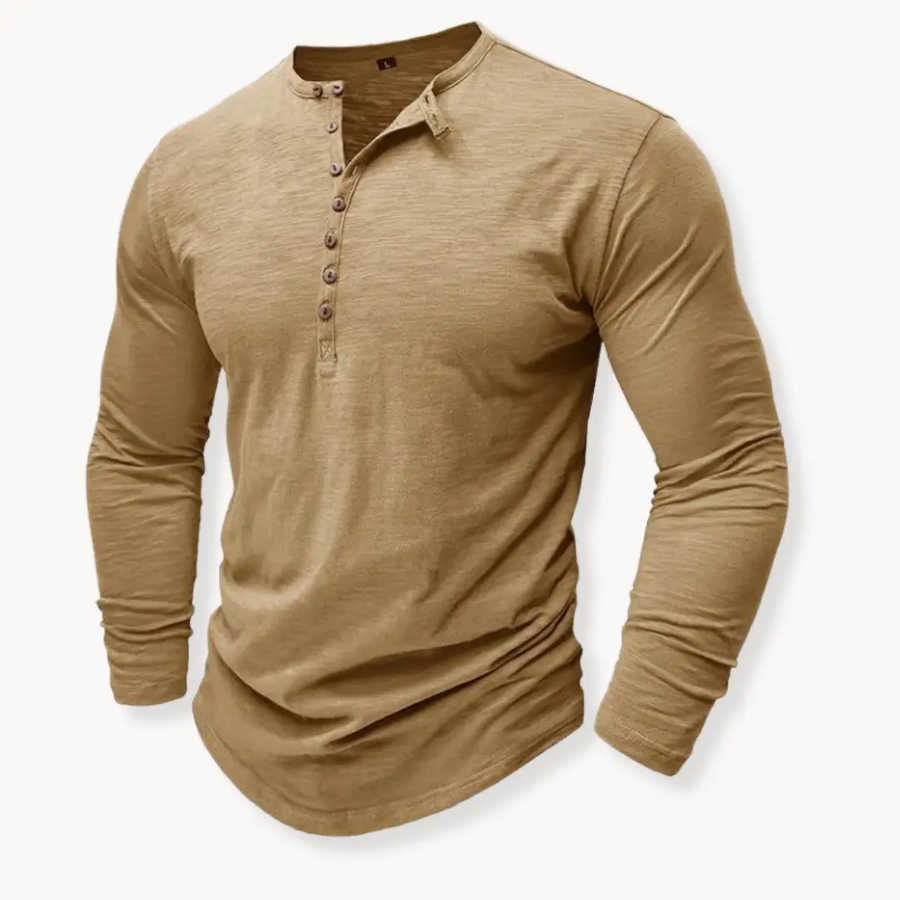 Classic Cotton Henley - T-Shirt CAAYWORLD