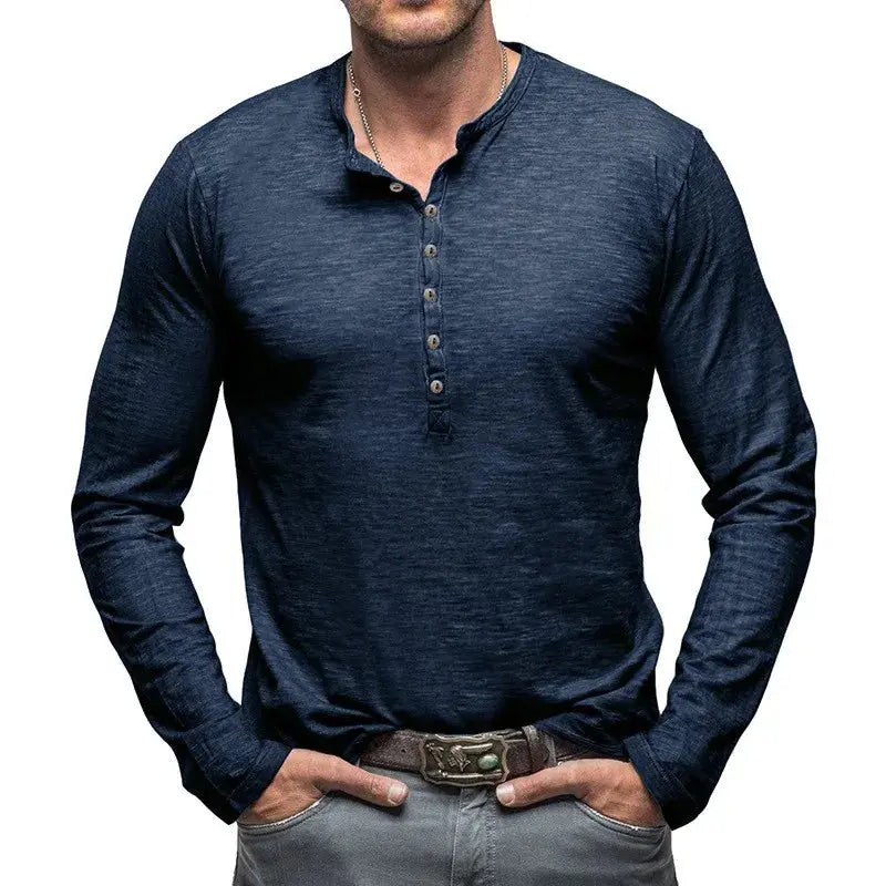 Classic Cotton Henley - T-Shirt CAAYWORLD