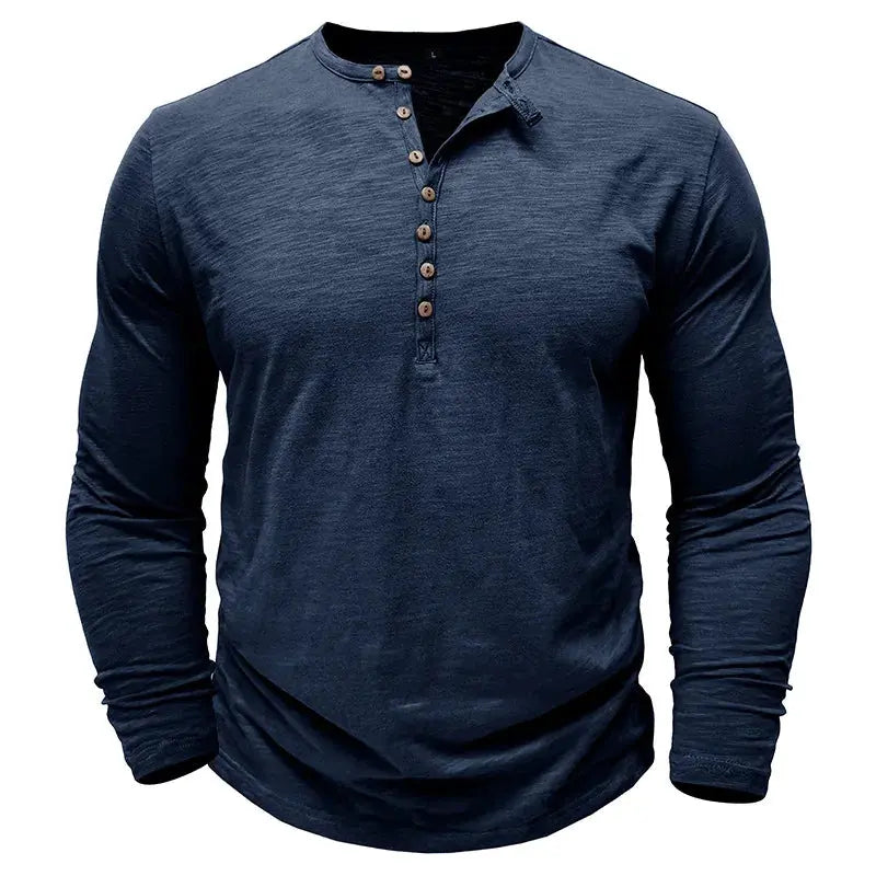 Classic Cotton Henley - T-Shirt CAAYWORLD