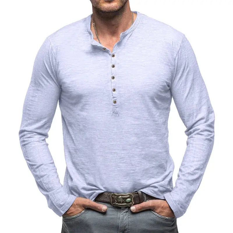 Classic Cotton Henley - T-Shirt CAAYWORLD