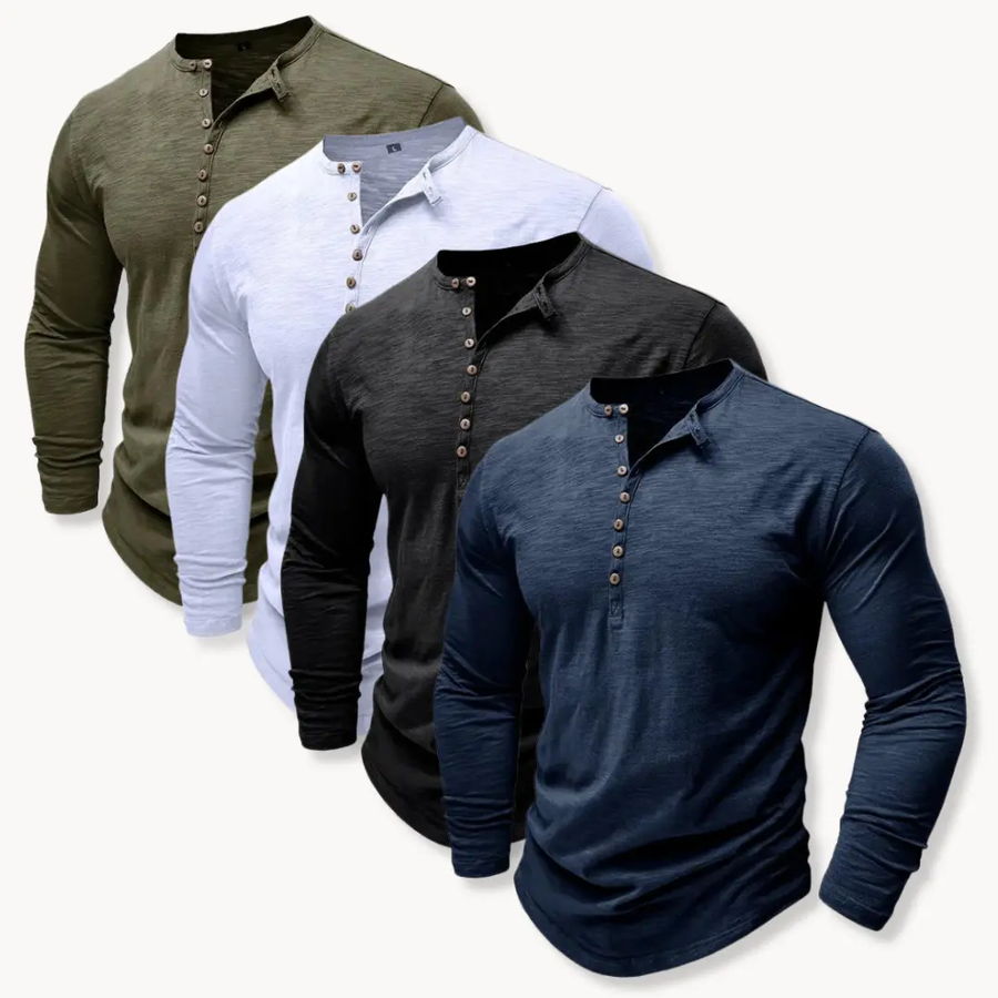 Classic Cotton Henley - T-Shirt CAAYWORLD