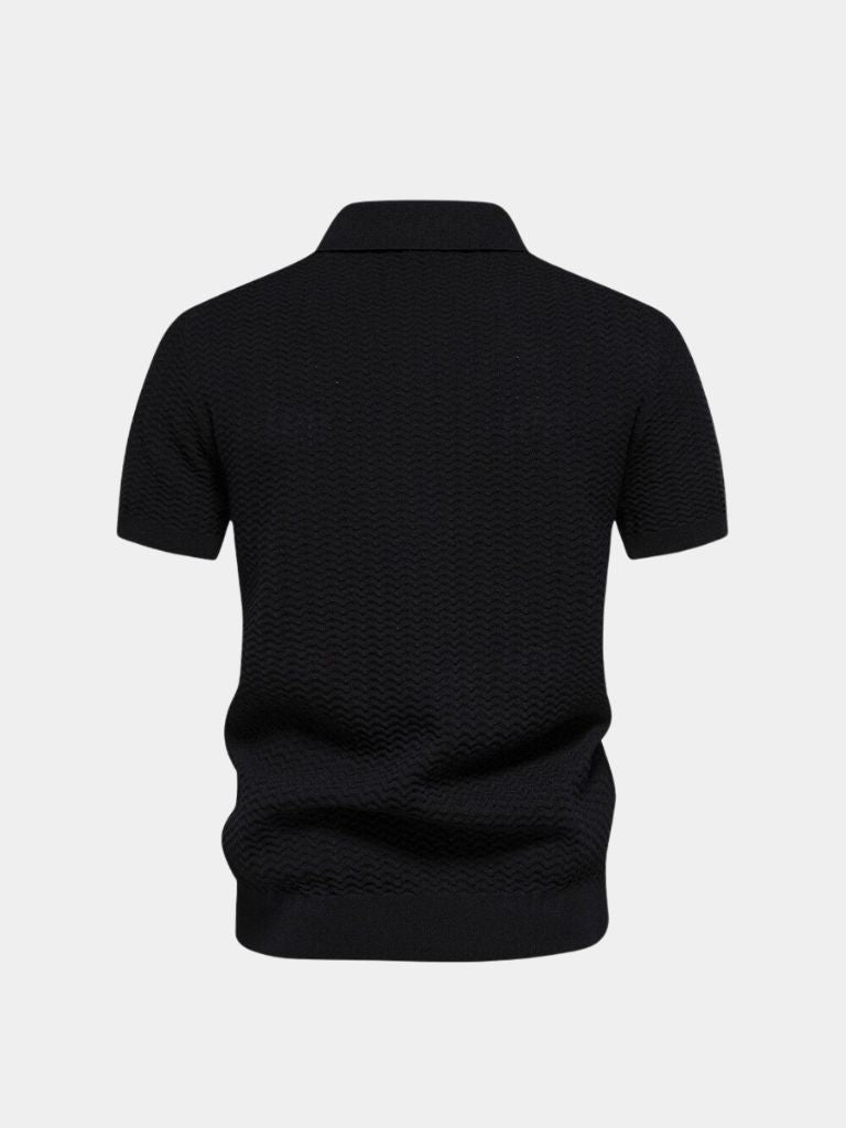 Classic Fit Quarter Zip Business Casual Short Sleeves Polo - CAAYWORLD CAAYWORLD