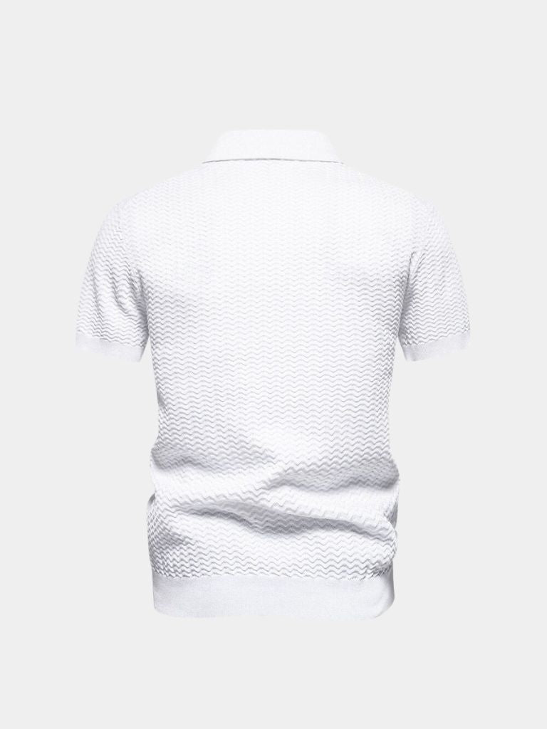 Classic Fit Quarter Zip Business Casual Short Sleeves Polo - CAAYWORLD CAAYWORLD
