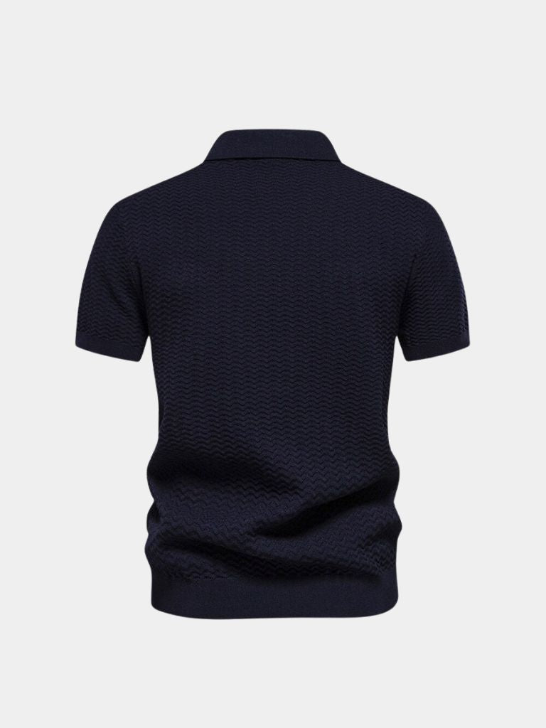 Classic Fit Quarter Zip Business Casual Short Sleeves Polo - CAAYWORLD CAAYWORLD