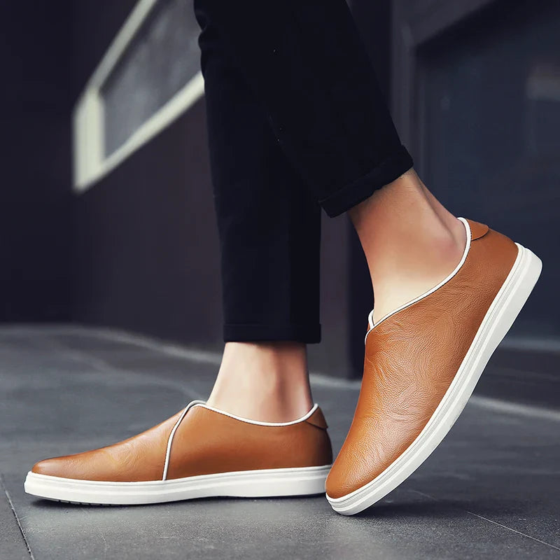 Classic Leather Slip-On - Loafers CAAYWORLD MEN