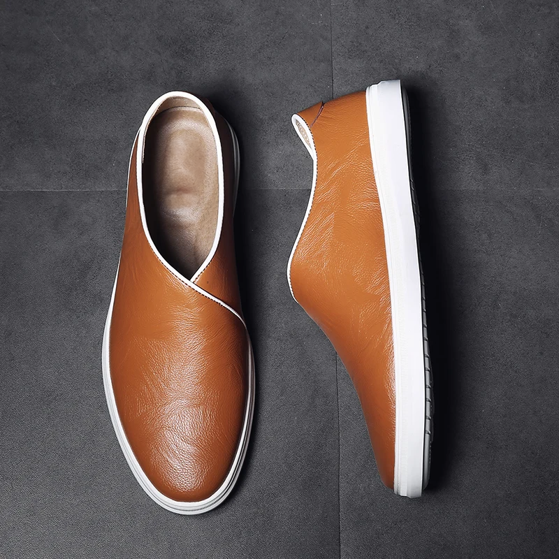 Classic Leather Slip-On - Loafers CAAYWORLD MEN