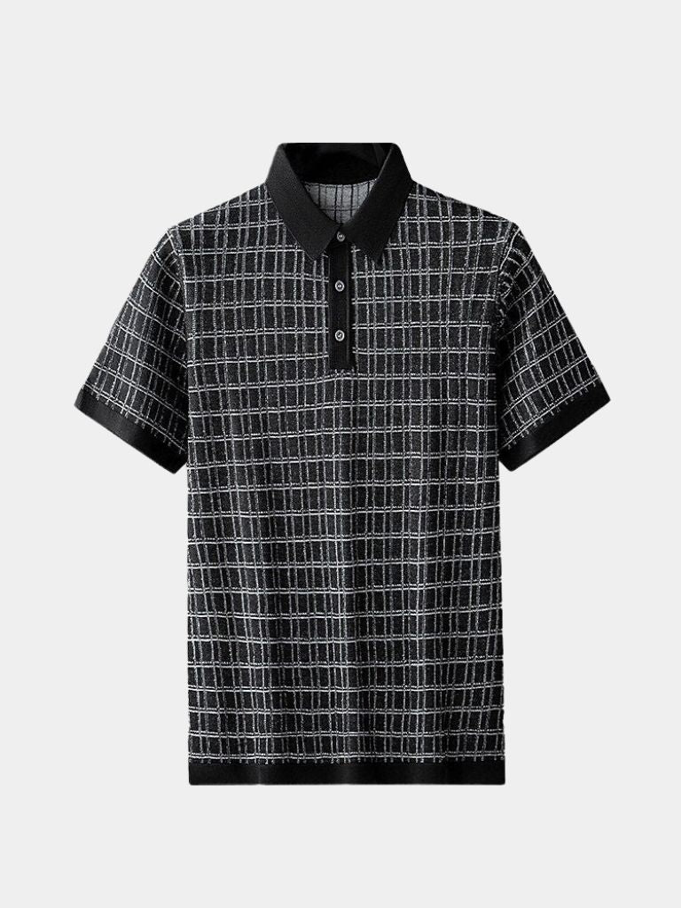 Classic Noir Knit Polo Shirt - CAAYWORLD CAAYWORLD