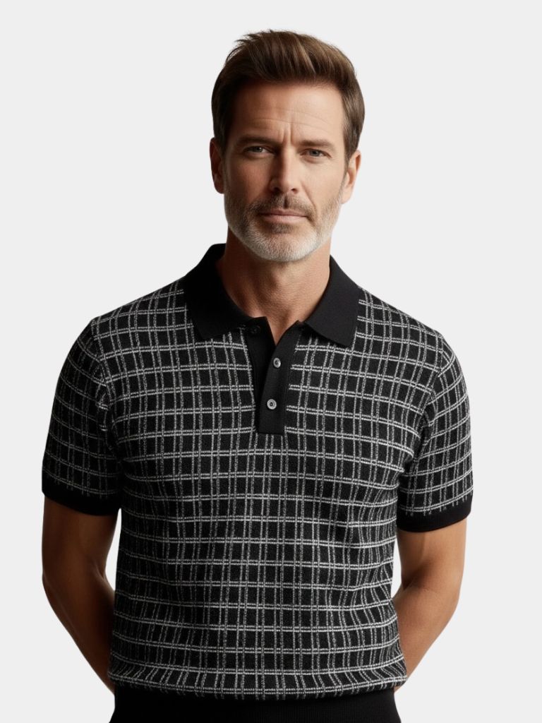 Classic Noir Knit Polo Shirt - CAAYWORLD CAAYWORLD