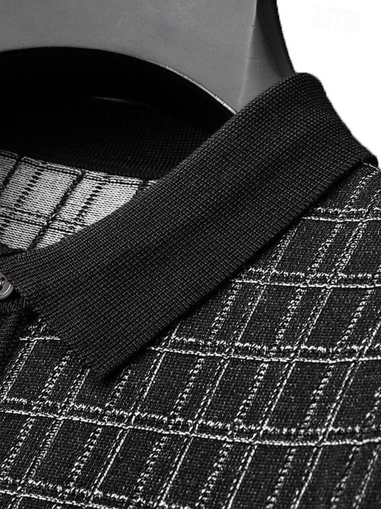 Classic Noir Knit Polo Shirt - CAAYWORLD CAAYWORLD