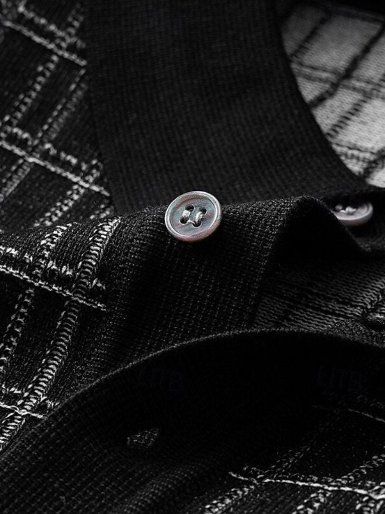 Classic Noir Knit Polo Shirt - CAAYWORLD CAAYWORLD