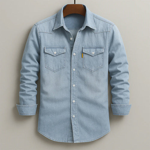 Classic Washed Denim Button-Up - Shirt CAAYWORLD MEN