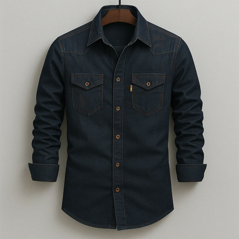Classic Washed Denim Button-Up - Shirt CAAYWORLD MEN