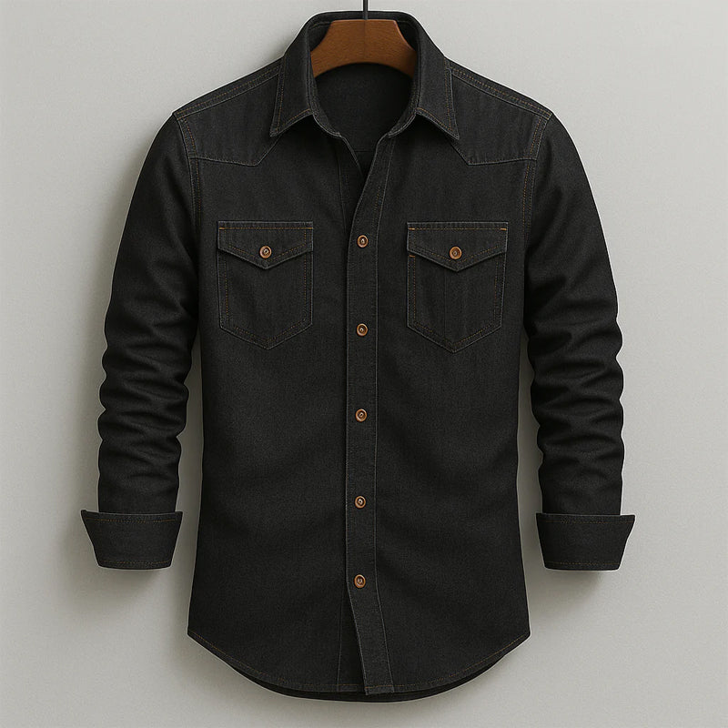 Classic Washed Denim Button-Up - Shirt CAAYWORLD MEN