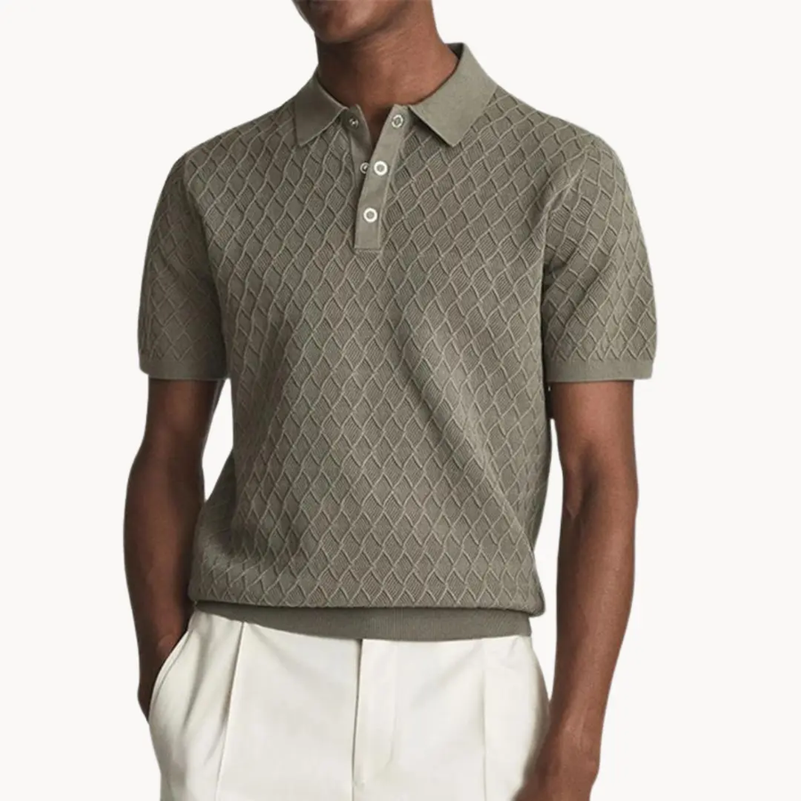 Collared Knit Polo - T-Shirt CAAYWORLD