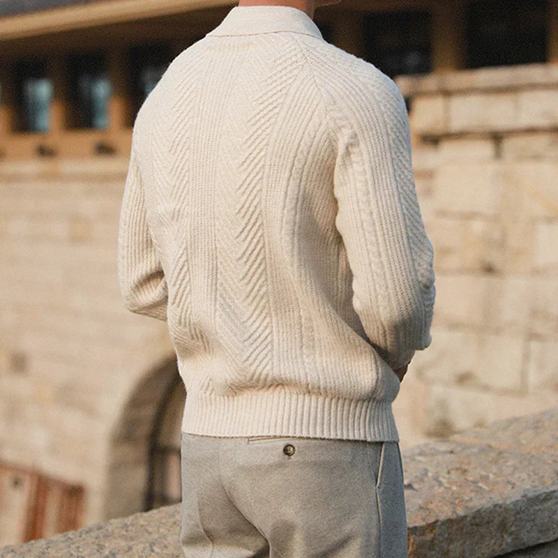 Collared Ribbed Knit - Sweater CAAYWORLD MEN