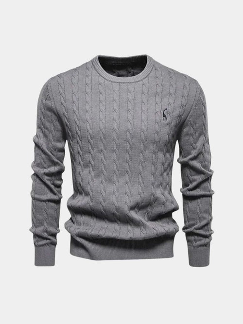 Cotton  Crew Neck Pullover Sweater - CAAYWORLD CAAYWORLD