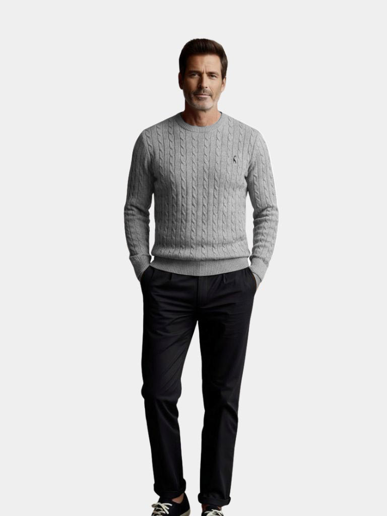 Cotton  Crew Neck Pullover Sweater - CAAYWORLD CAAYWORLD