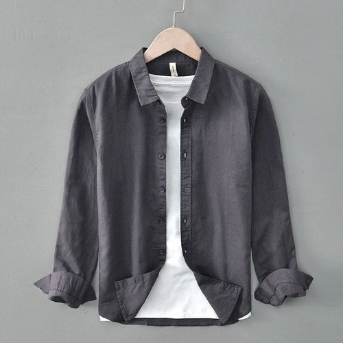 Cotton-Linen Blend Button-Up - Shirt CAAYWORLD